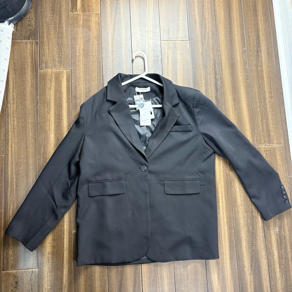 Commense Black Two Button Tailored Blazer Jacket NWT